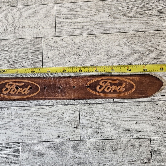 Vintage Leather Belt Ford Logo - Picture 5 of 6